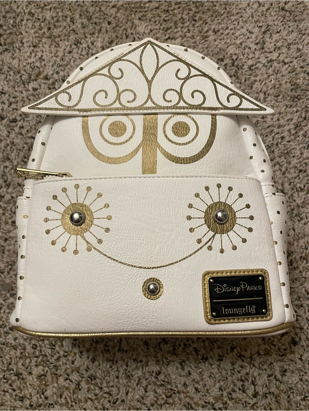 Disney Parks Loungefly It's A Small World Clock Face White Gold Mini Backpack